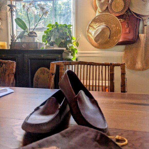 TOD'S Italian Leather Loafers 6.5 Brown Leather Driving Moc - Picture 9 of 10